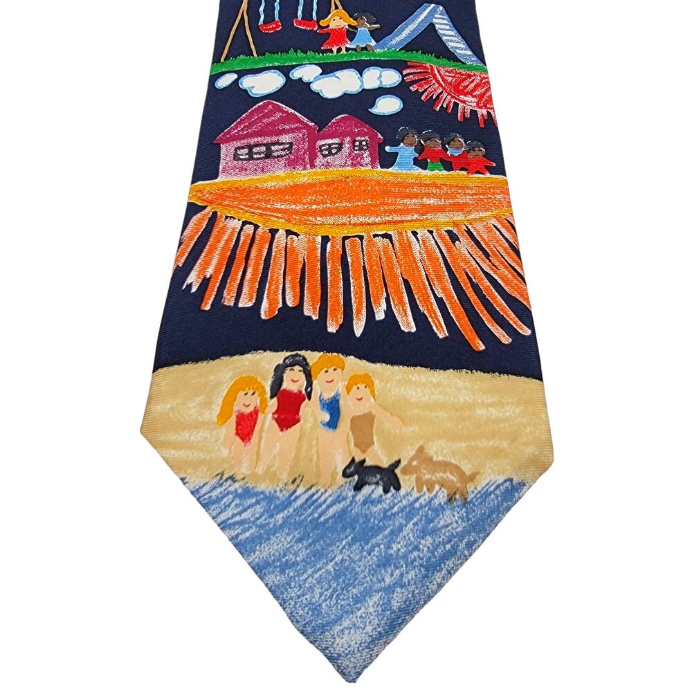SAVE THE CHILDREN "That's What Friends Are For" by Mary Age 9 100% Silk Necktie - Picture 3 of 6